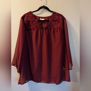 Style & Co Red Blouse Size XXL